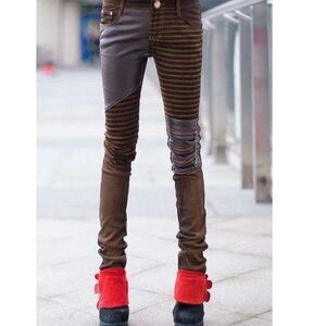 Vegan low rise skinny biker pants